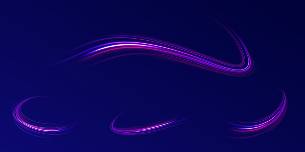 螺旋波的彩色闪亮火花。弯曲明亮的速度线漩涡。道路在发光。旋转动态霓虹灯圈。神奇的金色漩涡与亮点。发光矢量漩涡散景效果图片下载