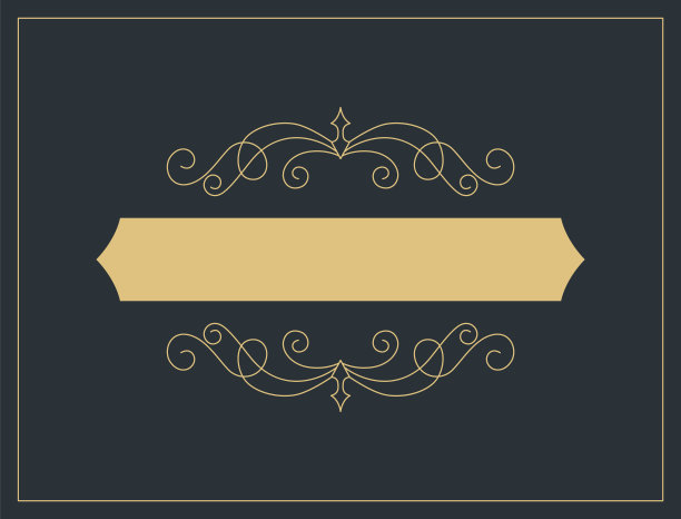 华丽的书法复古装饰背景。矢量豪华邀请，餐厅菜单或版税证书。金色华丽的页面与漩涡和小插曲的元素图片下载
