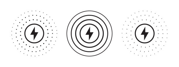 快速充电符号。无线充电器概念。电池电量。矢量可缩放图形图片下载