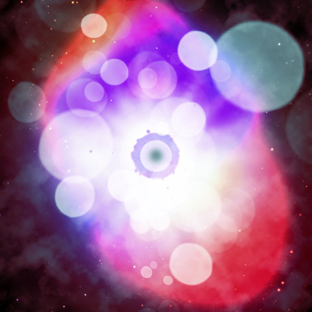 抽象背景与散景散焦光和星星。图片下载