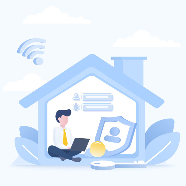 智能家居控制和在线保护概念。图片下载