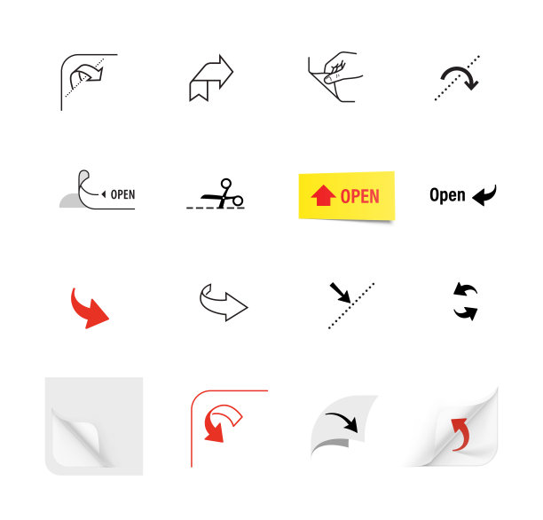 包箭头图标集。图片下载