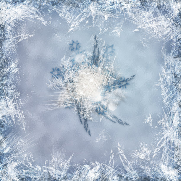 霜冻的图案在冰冻的窗户上作为圣诞节奇迹的象征。图片下载