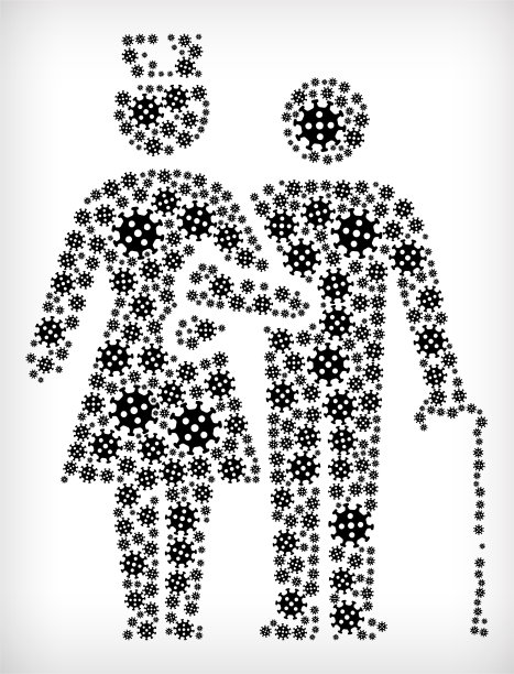 女性护士流感冠状病毒图标模式患者图片下载