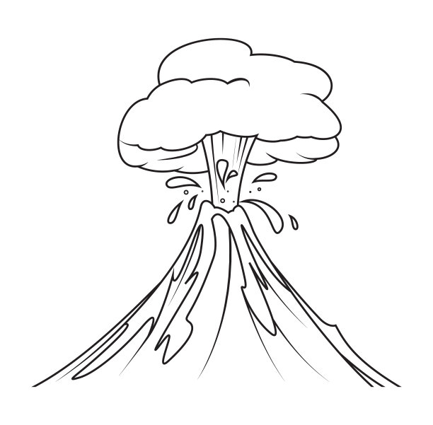 黑白火山图片下载