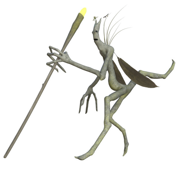 可爱的森林精灵孤立在白色，3d渲染。图片下载