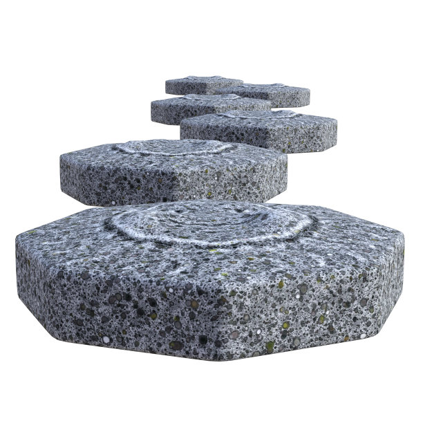 踏脚石隔离在白色，3d渲染。图片下载
