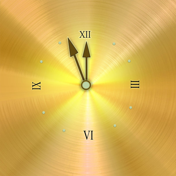 魔力午夜与金色闪亮时钟-新年快乐图片下载