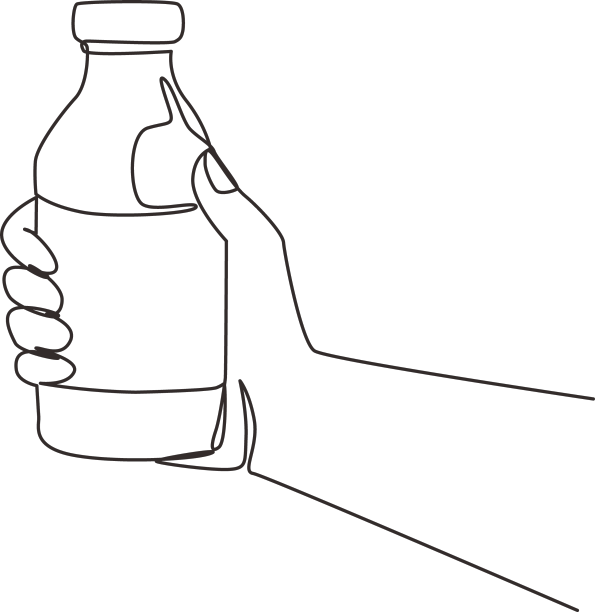 单线画手捧鲜奶图片下载