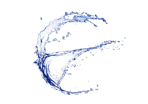 抽象的蓝色飞溅和波浪的3d插图图片下载