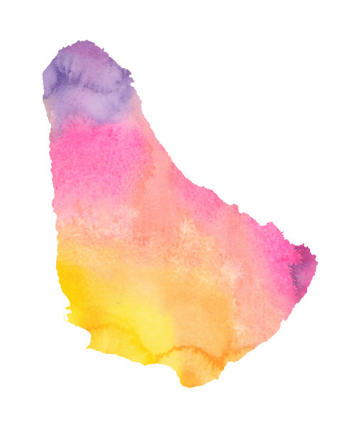 巴巴多斯水彩光栅地图插图图片下载