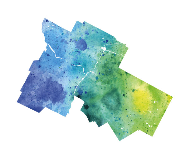 安大略省圭尔夫市的水彩图。光栅插图。图片下载