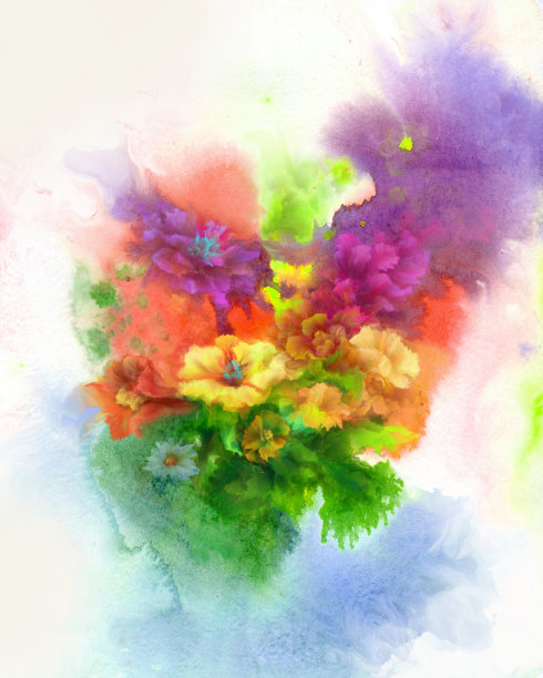 花卉画背景图片下载