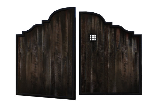 旧木门隔离在白色，3d渲染。图片下载