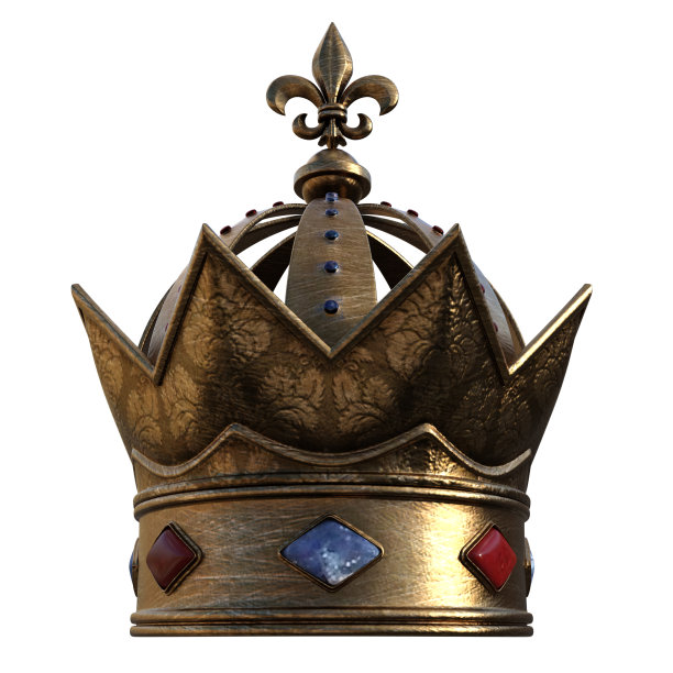 王冠隔离在白色，3d渲染。图片下载