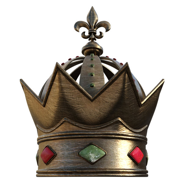 王冠隔离在白色，3d渲染。图片下载