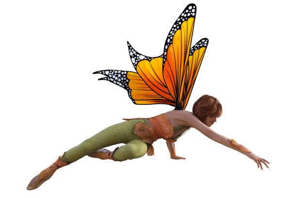 美丽的小精灵隔离在白色，3d渲染。图片下载