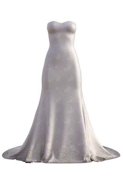 婚纱隔离在白色，3d渲染。图片下载