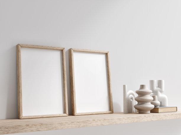 近距离框架模型，极简框架模型与花瓶装饰，海报模型。图片下载