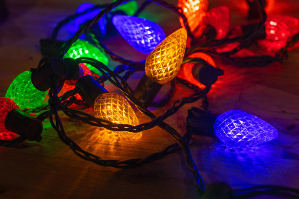 节日圣诞彩灯背景复制空间选择性焦点设计图片下载