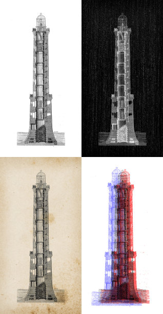 科学发现的古董插图:布雷哈特灯塔图片下载