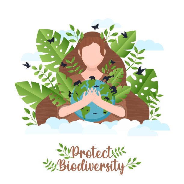保护生物多样性的理念拥抱地球图片下载