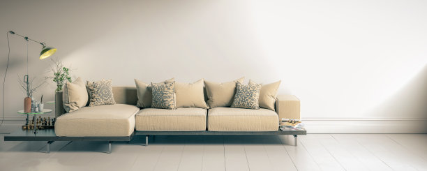 沙发组合装饰和复制空间在墙上-复制空间背景图片下载