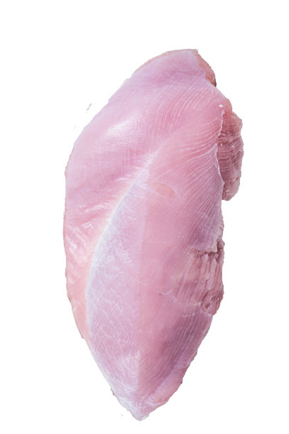 生的整只大火鸡胸肉。高品质隔离，白色背景。图片下载