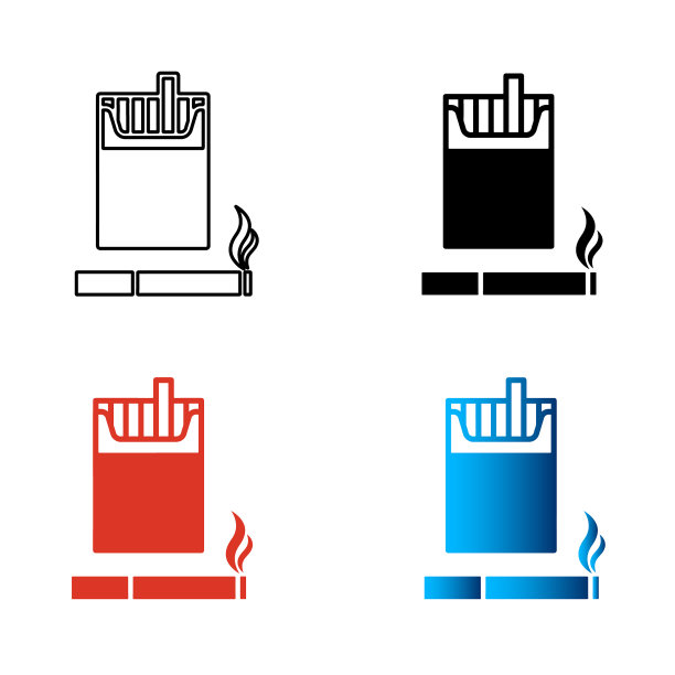 抽象吸烟区轮廓插图图片下载