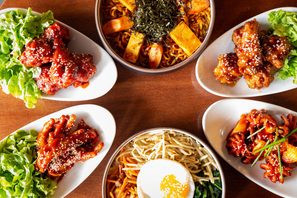 各式各样的韩式食物图片下载