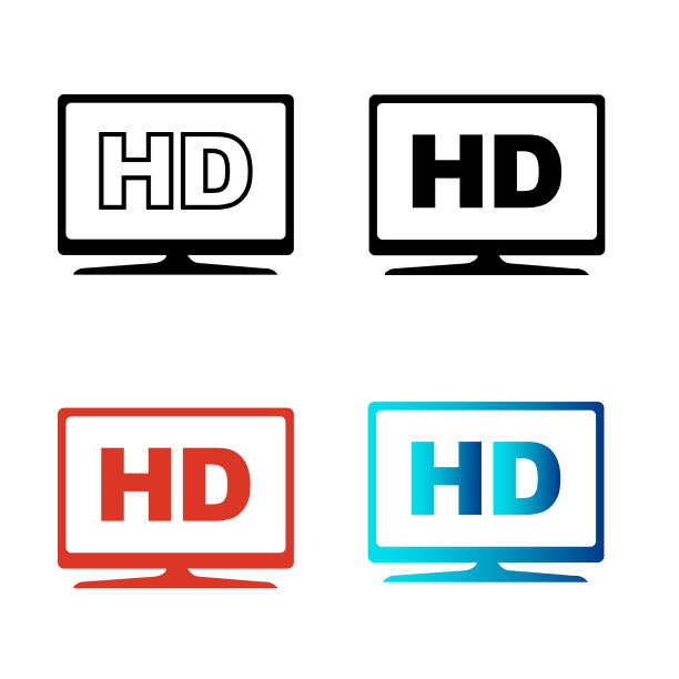 摘要高清显示器剪影插图图片下载