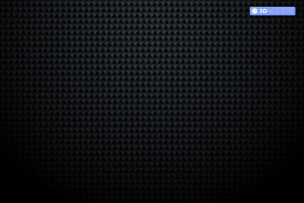 具有径向梯度的碳纤维纹理。矢量插图。暗黑色几何网格背景与照明。现代抽象矢量纹理。技术壁纸。逼真的金属细胞。图片下载