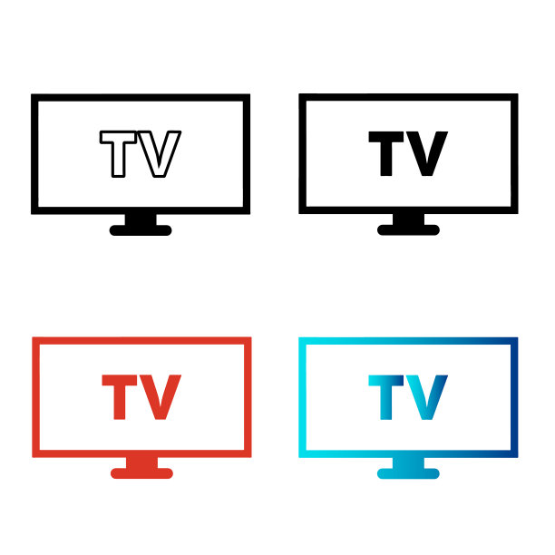 抽象电视剪影插图图片下载