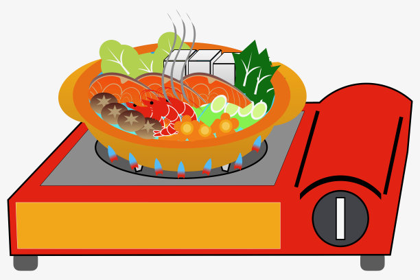 煤气炉上的火锅图片下载