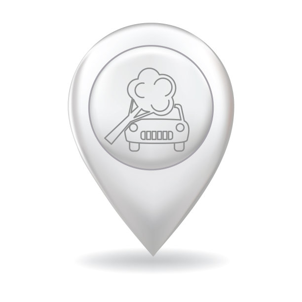 在地图指针针上的细线图标-汽车保险图片下载