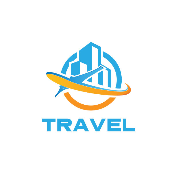旅游建筑飞机标志创意空气设计矢量模板图片下载