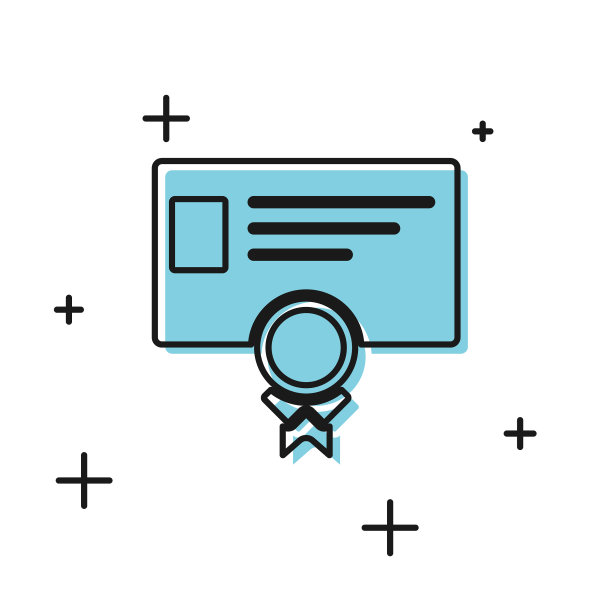 黑色证书模板图标隔离在白色图片下载