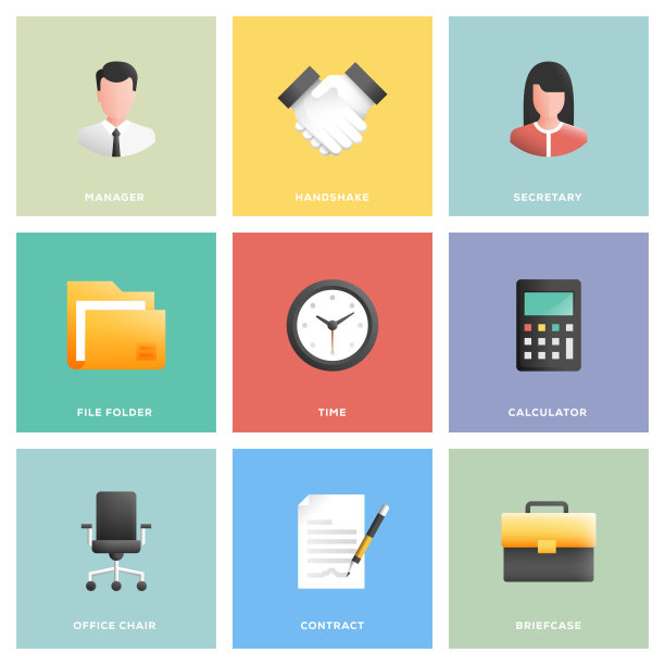 办公室和工作场所图标集图片下载