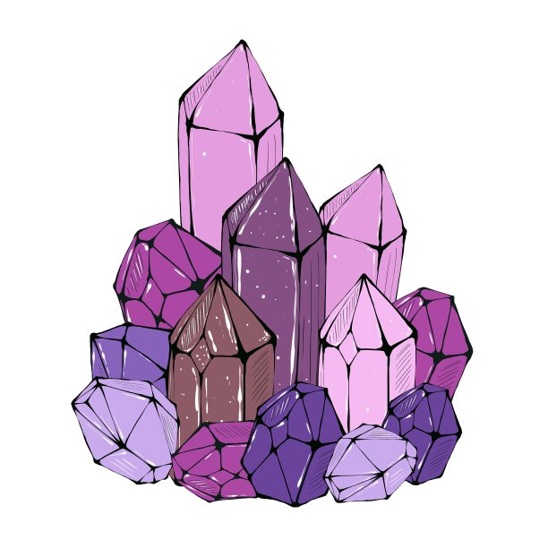 魔术晶体颜色中提琴，孤立在白色背景。手绘插图图片下载