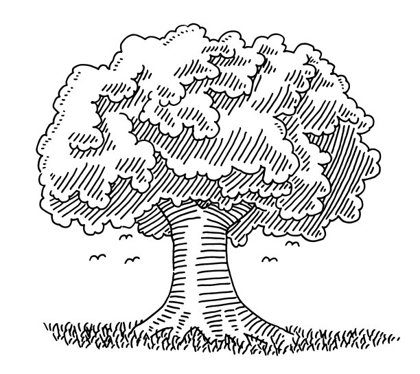 令人印象深刻的树符号绘画图片下载