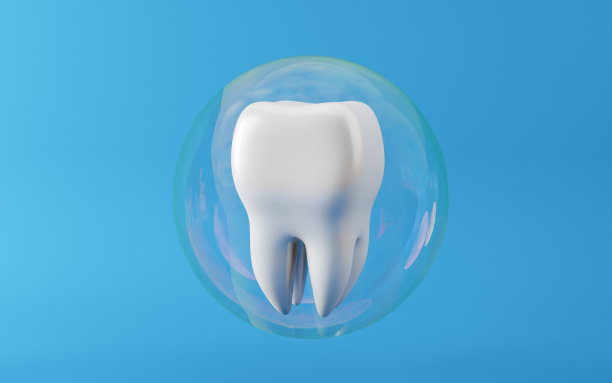 健康的白牙泡，口腔卫生和牙齿检查牙齿。医疗牙医工具，儿童保健，3D渲染图片下载