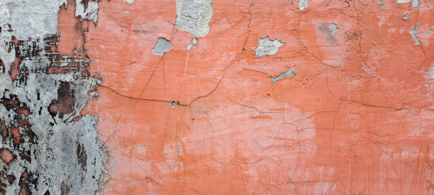 墙上的橙色油漆正在剥落图片下载