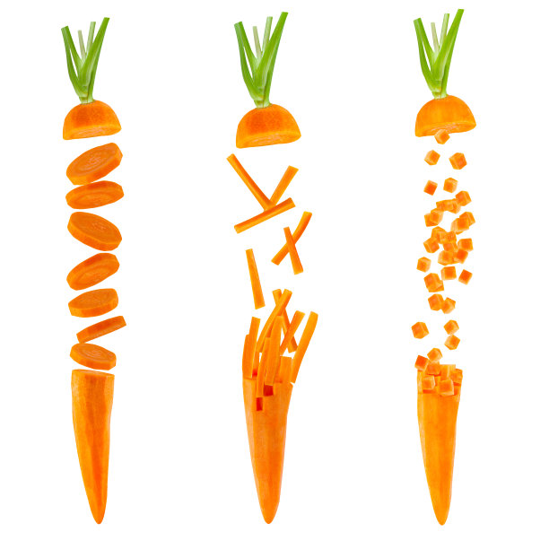 胡萝卜切块。图片下载