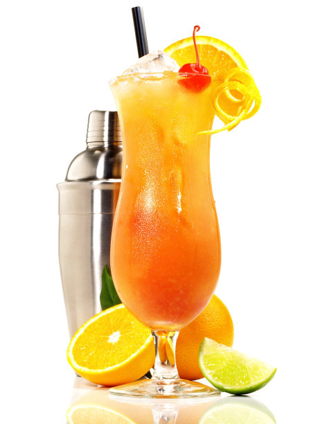 日出鸡尾酒在白色的背景-孤立图片下载