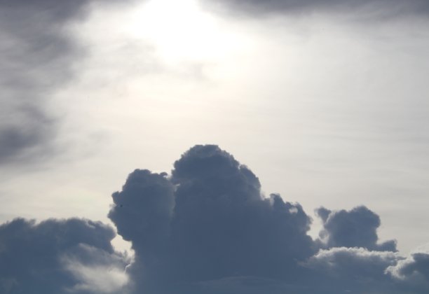 乌云和白云遮住太阳。图片下载