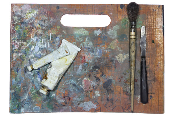 木制艺术家的调色板图片下载