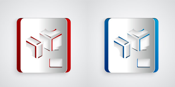 纸切割3d打印机图标隔离在灰色图片下载