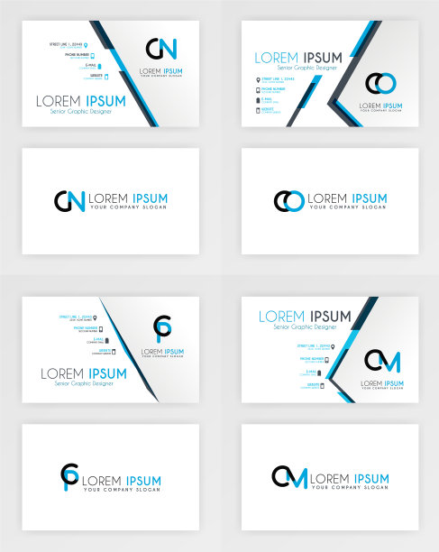 蓝色名片模板简单身份证图片下载