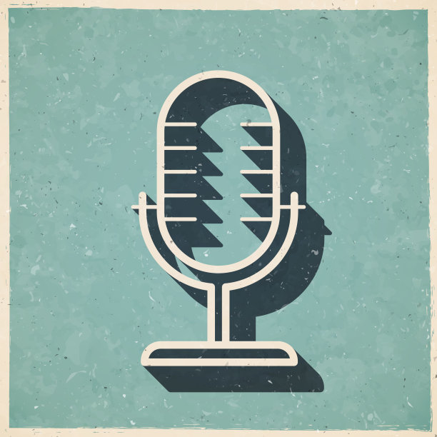 麦克风。图标复古复古风格-旧纹理纸图片下载