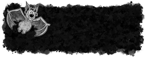 卡通蝙蝠插图与黑色横幅背景和复制空间图片下载